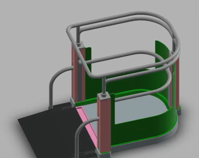 3D rendering of the WAT portable accessible shower system